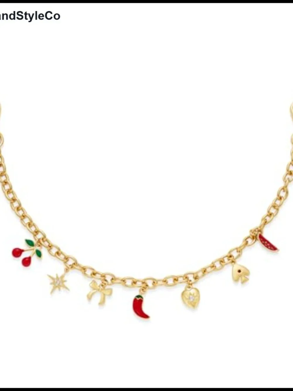 Gold Plated Fruit Bag Charm Chain Keychain